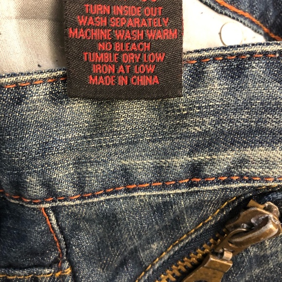 Rare Navy blue Men’s Jeans Beverly Hills Brand stone wash relaxed fit boot cut - Picture 11 of 12